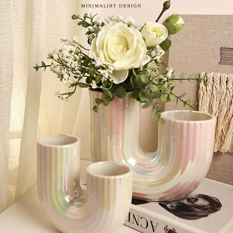 U-Shaped Flower Vase| Modern Flower Vase| Colorful Ceramic Flower Vase 