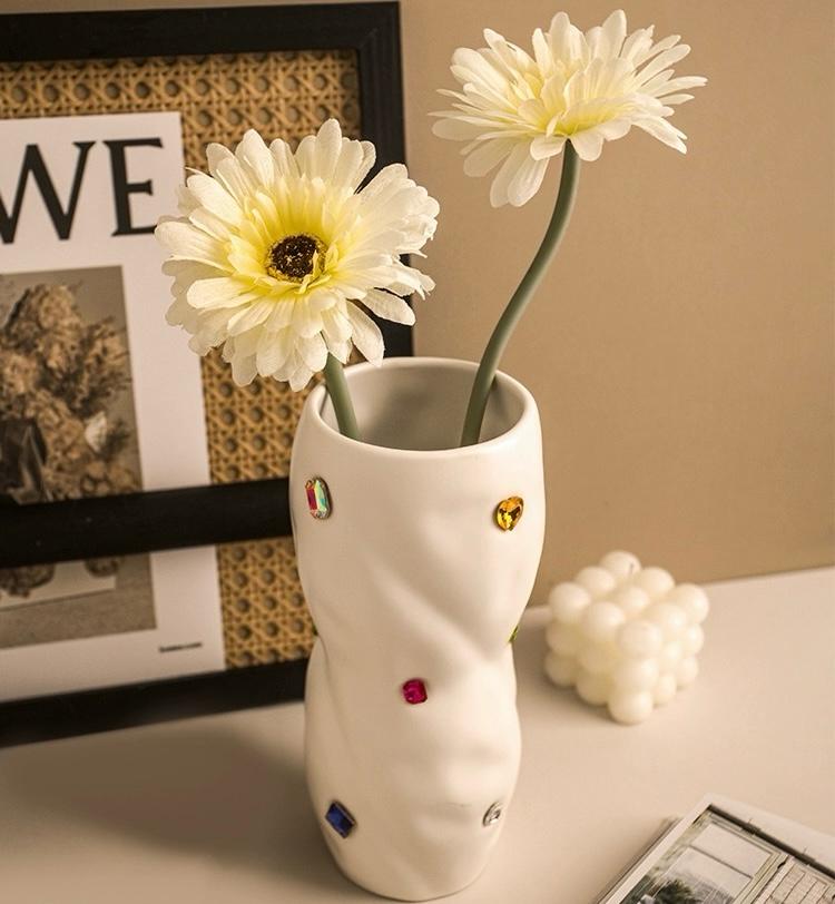 Coconut Milk White Flower Vase