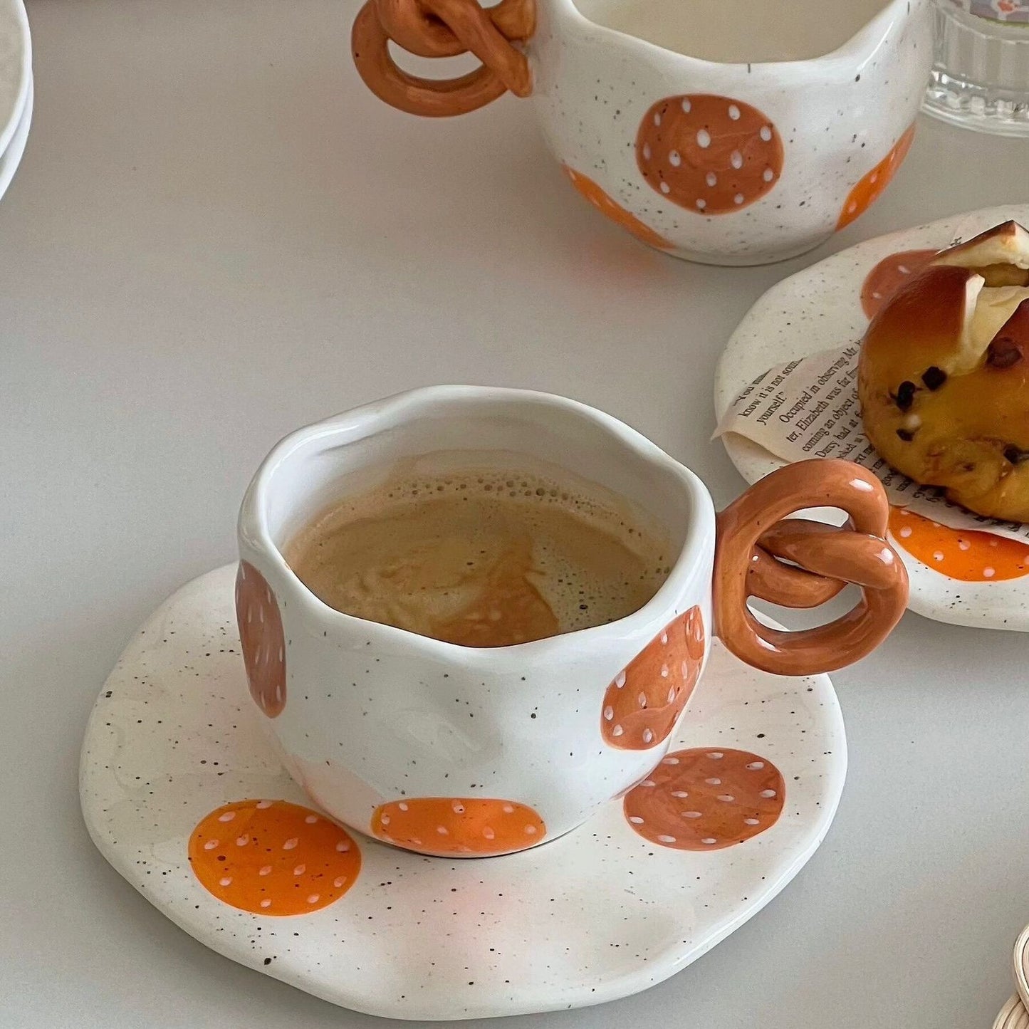 Butterfly Biscuit Shape Ceramic Cup | Hand Painted Creative Coffee Mug