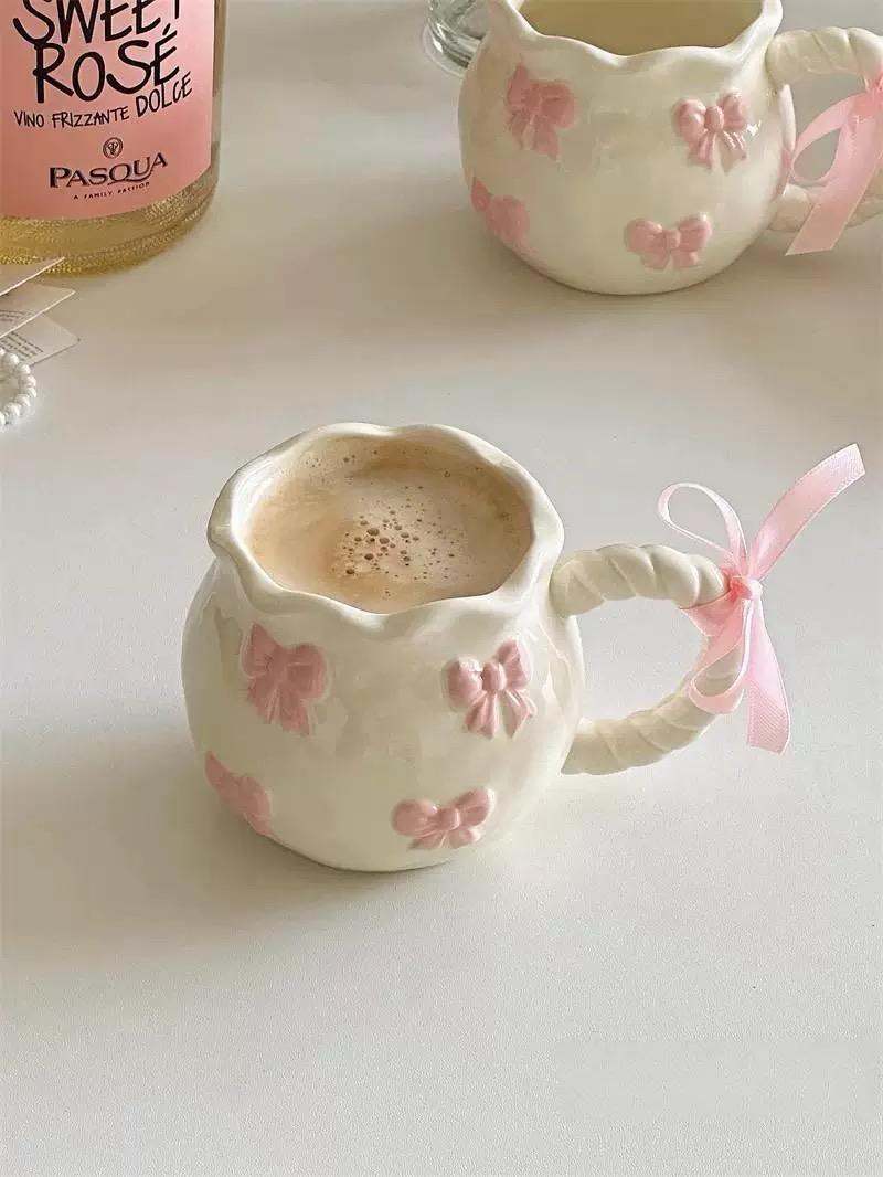 Butterfly Art Pink Mug | Handmade Ceramic Gift Mug