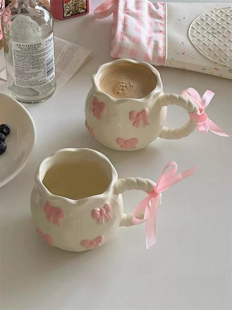 Butterfly Art Pink Mug | Handmade Ceramic Gift Mug